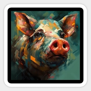 Caricature abstract pig illustration Sticker